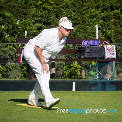 Isle Of Thorns, Sussex/uk - September 11 : Lawn Bowls Match At I… Stock Photo