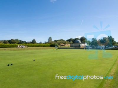 Isle Of Thorns, Sussex/uk - September 11 : Lawn Bowls Match At I… Stock Photo