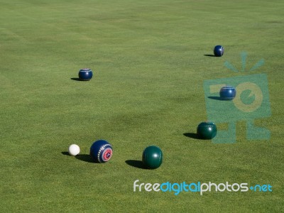 Isle Of Thorns, Sussex/uk - September 11 : Lawn Bowls Match At I… Stock Photo