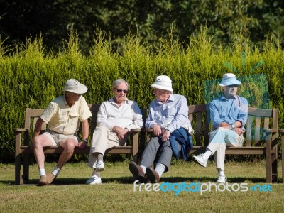 Isle Of Thorns, Sussex/uk - September 11 : Spectators At A Lawn Stock Photo