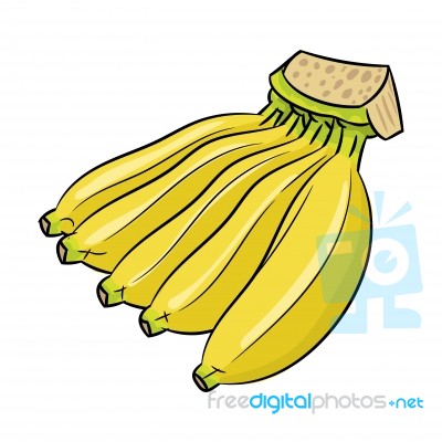 Isolated Banana Cartoon - Illustration Stock Image