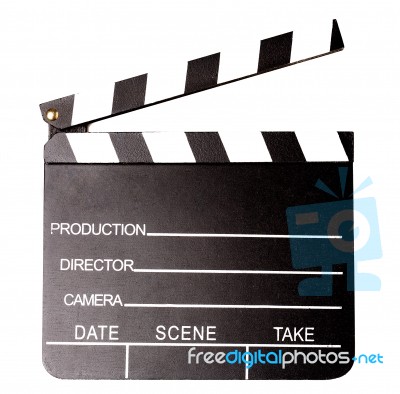 Isolated Clapperboard, Closeup Shot Stock Photo