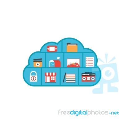 Isolated Cloud Multimedia Stock Image