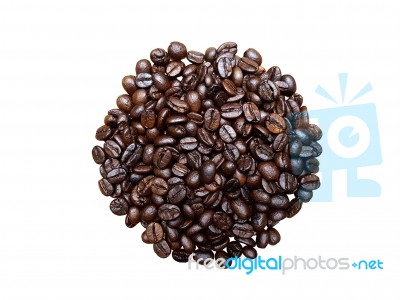 Isolated Coffee Beans Stock Photo