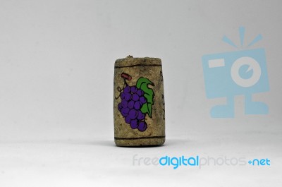 Isolated Cork In A White Background Stock Photo