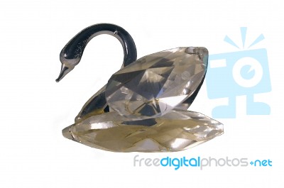 Isolated Crystal Swan Stock Photo