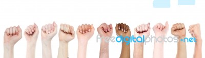 Isolated Fists For Protest, Support Concepts Stock Photo