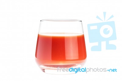 Isolated Glass With Red Tomato Juice Stock Photo