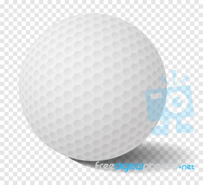 Isolated Golf Ball On Transparency Grid -  Illustration Stock Image