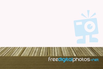 Isolated Hard Wood Terrace On The White Background With Clipping Path Stock Photo