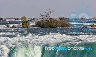 Isolated Image Of An Amazing Niagara Waterfall Stock Photo