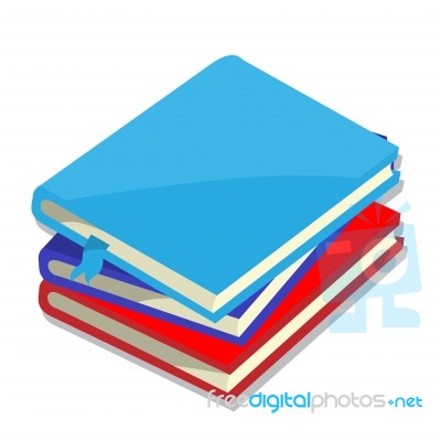 Isolated Of Books -  Illustration Stock Image