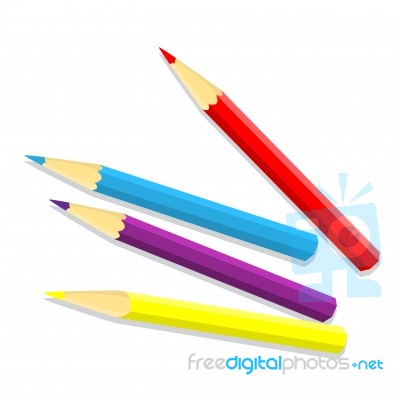 Isolated Of Color Pencil -  Illustration Stock Image