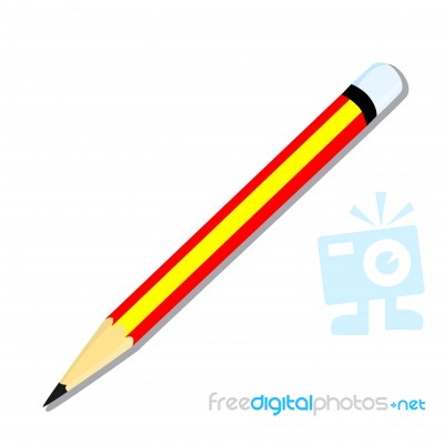 Isolated Of Pencil -  Illustration Stock Image