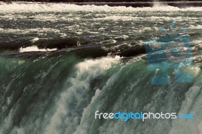 Isolated Photo Of A Beautiful Edge Of A Waterfall Stock Photo