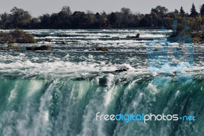 Isolated Photo Of An Amazing Niagara Waterfall Stock Photo