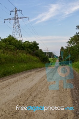 Isolated Picture With An Amazing Road With Hills Stock Photo