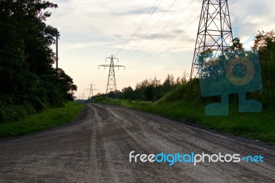 Isolated Picture With An Amazing Road With Hills Stock Photo