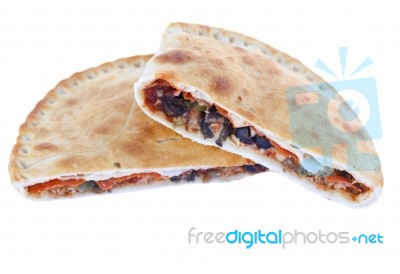 Isolated Pizza Pocket Stock Photo