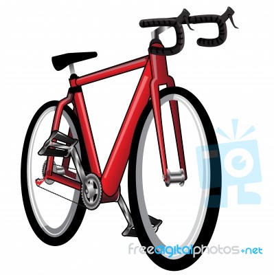 Isolated Red Bicycle -  Illustration Stock Image