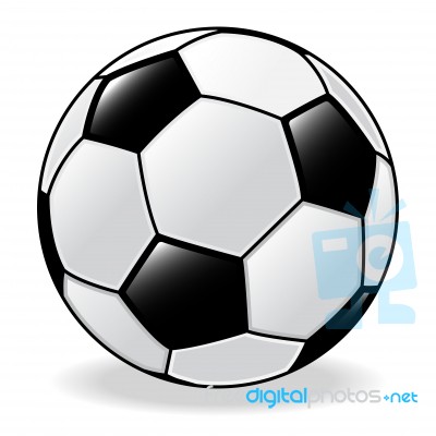 Isolated Soccer Ball, Football - Illustration Stock Image