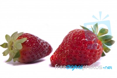 Isolated Strawberries Stock Photo