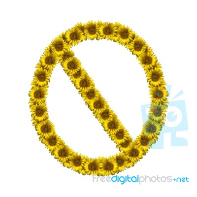 Isolated Sunflower Number 0 Stock Photo