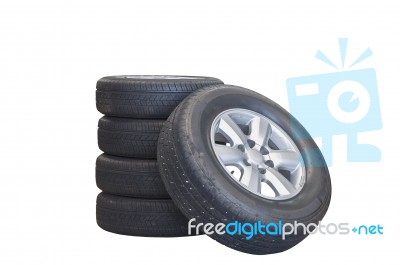 Isolated Tires Stock Photo