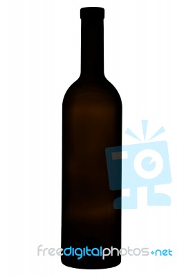 Isolated Transparent Bottle For Red Vine Stock Photo