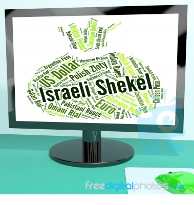 Israeli Shekel Represents Foreign Exchange And Currencies Stock Image