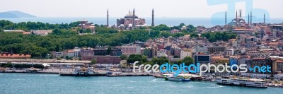 Istanbul, Turkey - May 24 : View Of Buildings Along The Bosphoru… Stock Photo