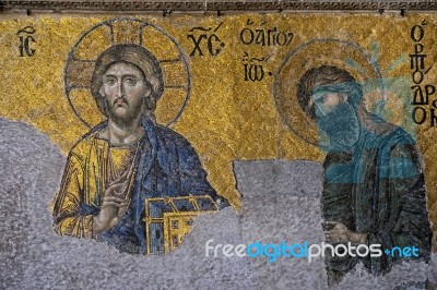 Istanbul, Turkey - May 26 : Example Of Christian Art In Hagia Sophia Museum In Istanbul Turkey On May 26, 2018 Stock Photo