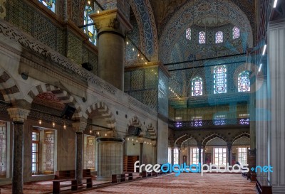 Istanbul, Turkey - May 26 : Interior View Of The Blue Mosque In Stock Photo