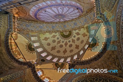 Istanbul, Turkey - May 26 : Interior View Of The Blue Mosque In Istanbul Turkey On May 26, 2018 Stock Photo