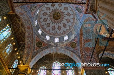 Istanbul, Turkey - May 26 : Interior View Of The Blue Mosque In Istanbul Turkey On May 26, 2018 Stock Photo