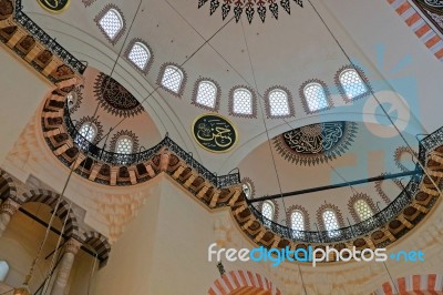 Istanbul, Turkey - May 28 : Interior View Of The Suleymaniye Mosque In Istanbul Turkey On May 28, 2018 Stock Photo