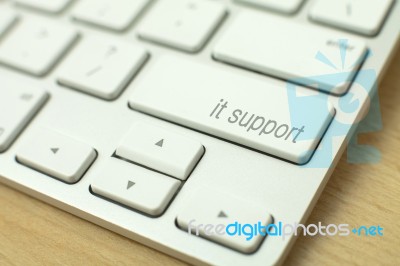 It Support On The Computer Keyboard Stock Photo