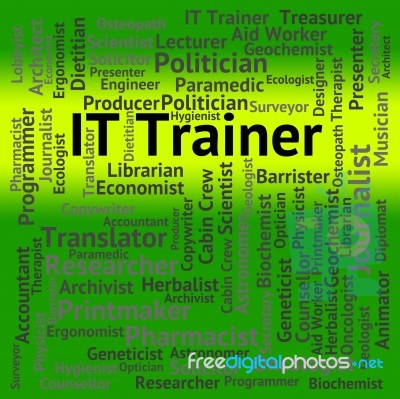 It Trainer Represents Information Technology And Communication Stock Image