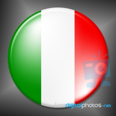 Italian Badge Indicates Waving Flag And Badges Stock Image