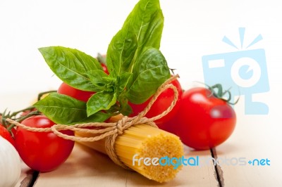 Italian Basic Pasta Ingredients Stock Photo