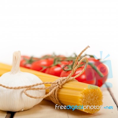 Italian Basic Pasta Ingredients Stock Photo