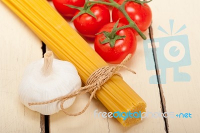 Italian Basic Pasta Ingredients Stock Photo