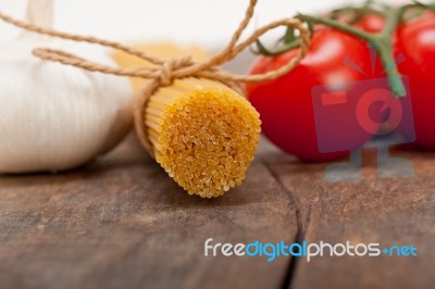 Italian Basic Pasta Ingredients Stock Photo