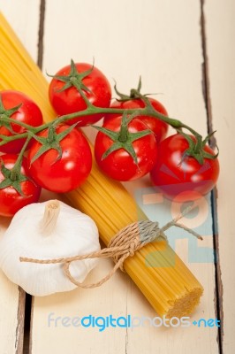 Italian Basic Pasta Ingredients Stock Photo