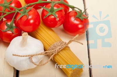 Italian Basic Pasta Ingredients Stock Photo