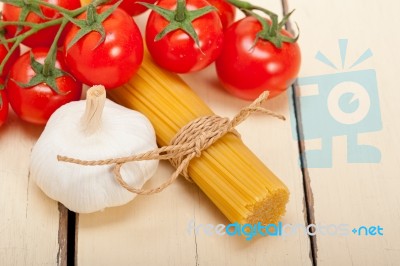 Italian Basic Pasta Ingredients Stock Photo