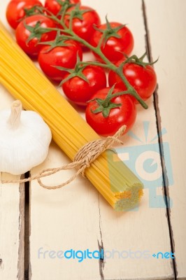 Italian Basic Pasta Ingredients Stock Photo