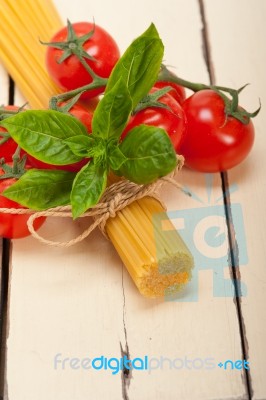 Italian Basic Pasta Ingredients Stock Photo