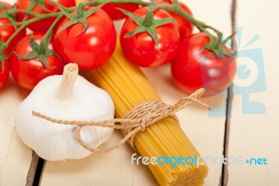 Italian Basic Pasta Ingredients Stock Photo