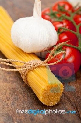 Italian Basic Pasta Ingredients Stock Photo